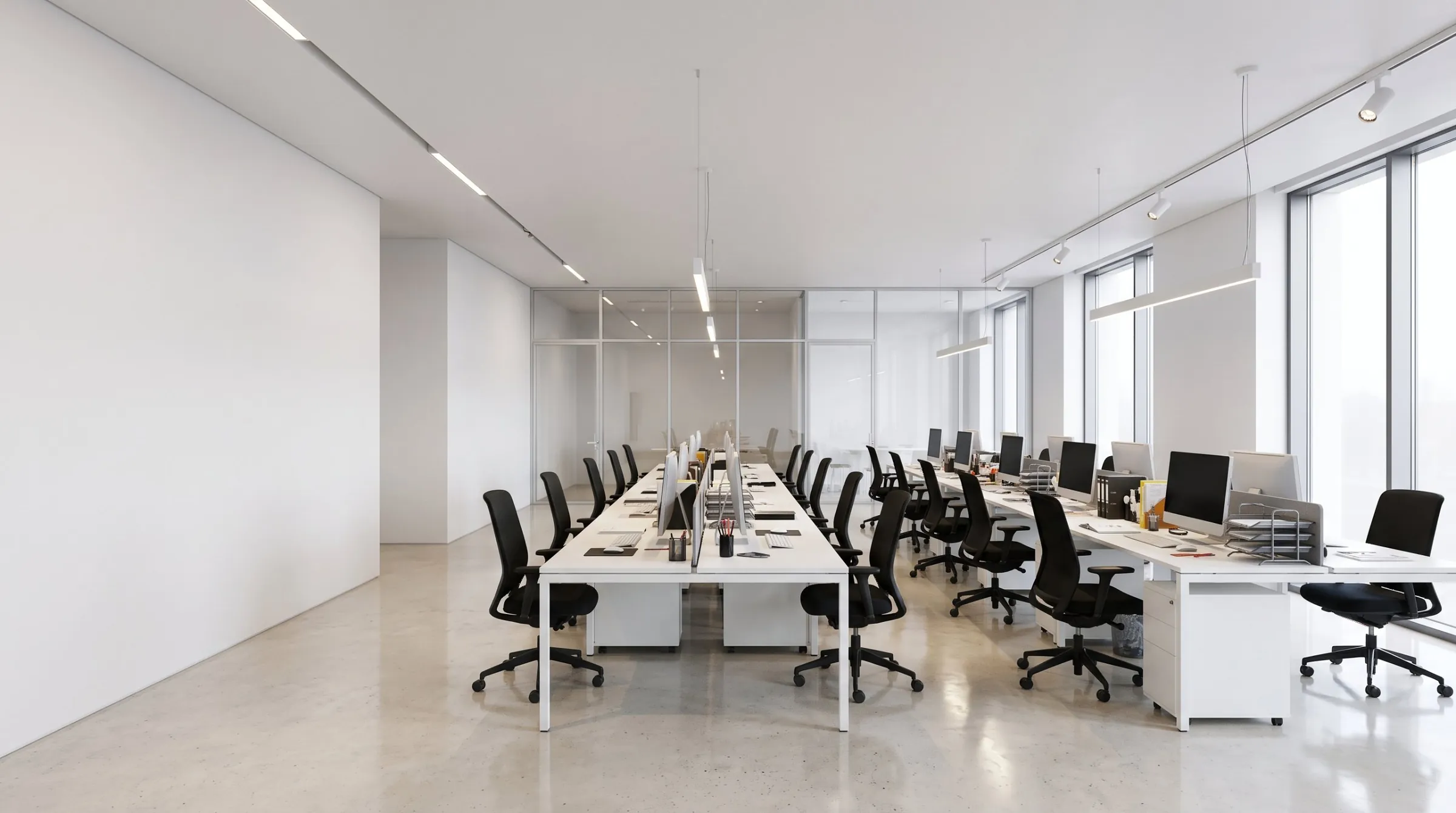The same office without and with acoustic treatment
