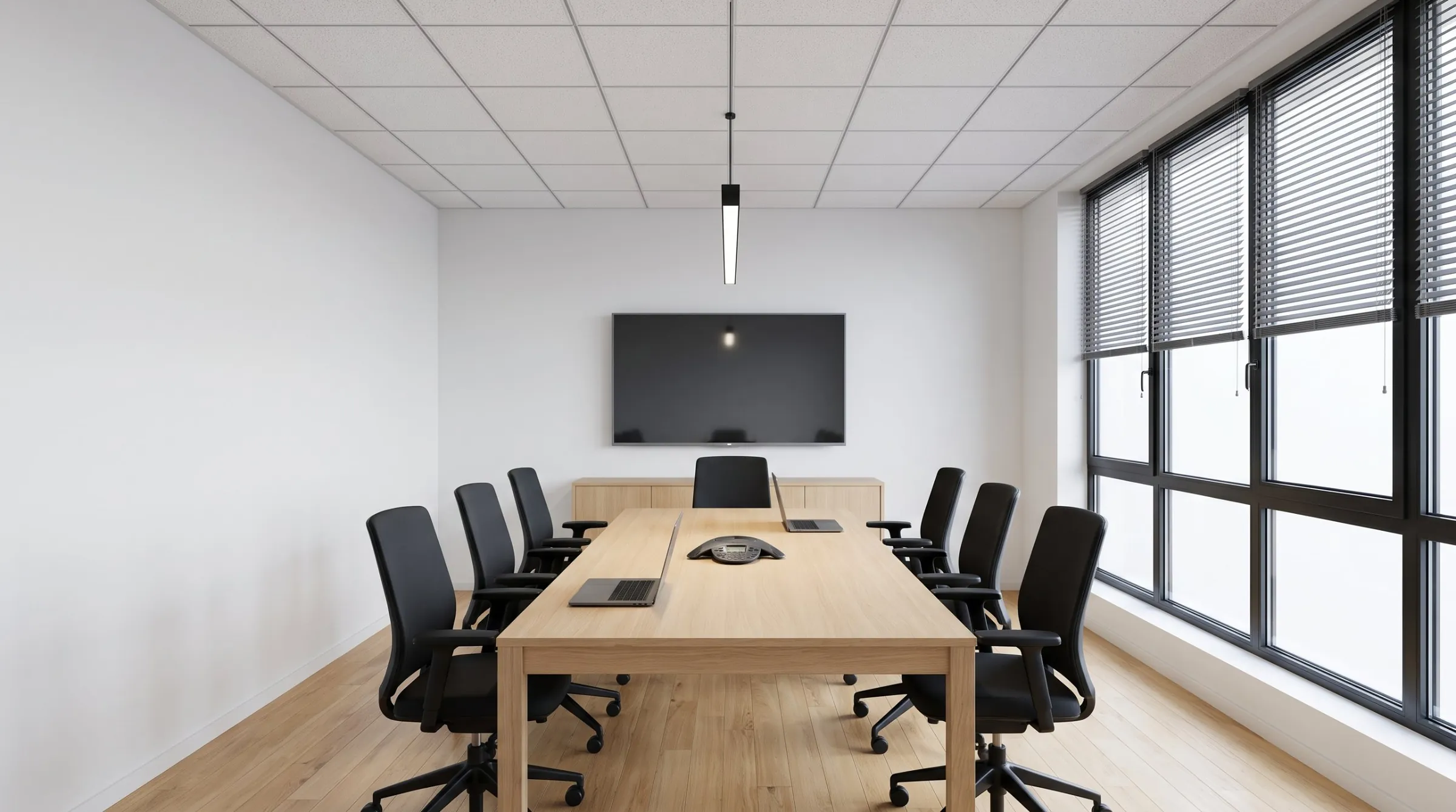 Vergaderzaal waarvan de muren van kleur veranderen