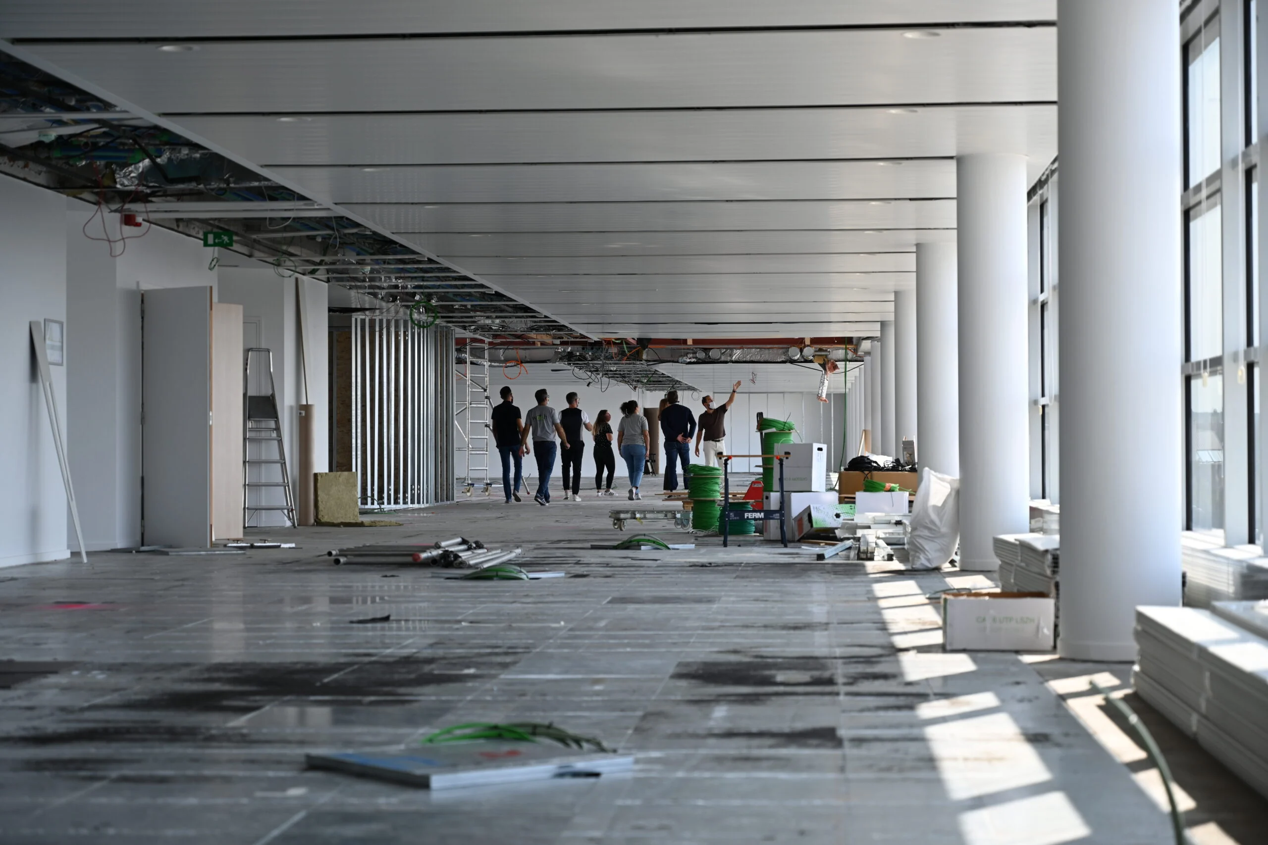 Empty office floor during the works