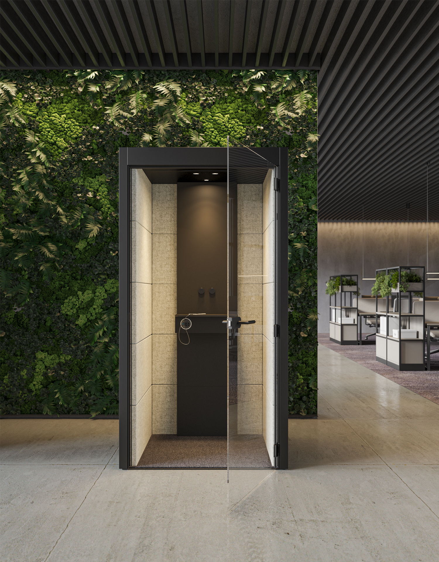 Cabine acoustique 1 personne revêtue tissu | SILENT ROOM S