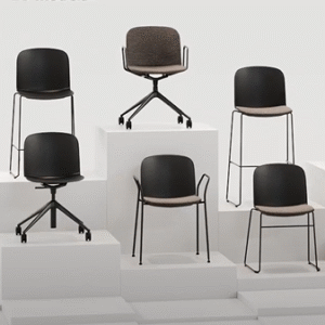 Chaise pied pivotant full tapissée | RELIEF