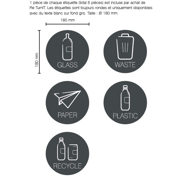 Poubelle à tri 125 L | RE TURNIT +
