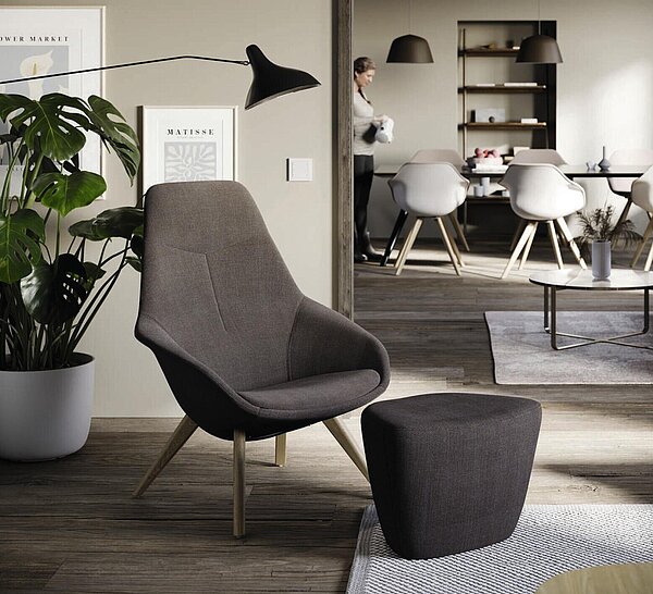 Chaise Lounge 4 pieds bois | YONDA