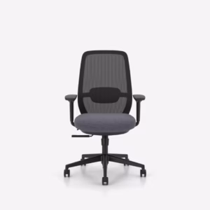Chaise de bureau ergonomique Elovie Nowy Styl, assise grise (vue 2)