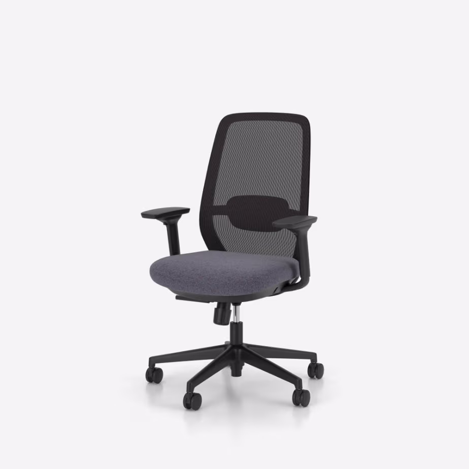 Chaise de bureau ergonomique Elovie Nowy Styl, assise grise (vue 7)