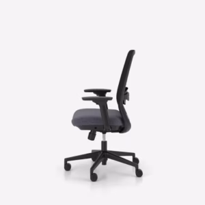 Chaise de bureau ergonomique Elovie Nowy Styl, assise grise, vue de profil