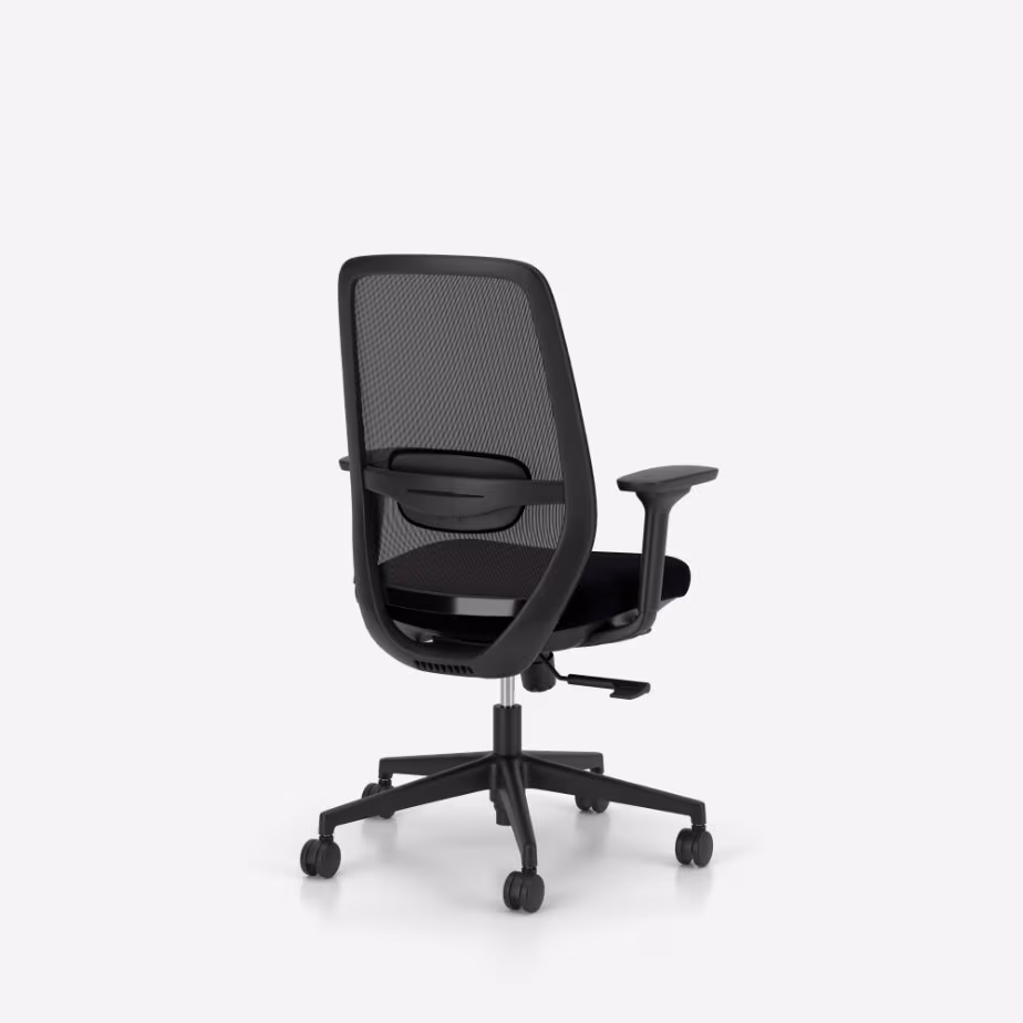 Chaise de bureau ergonomique Elovie Nowy Styl, assise noire (vue 2)