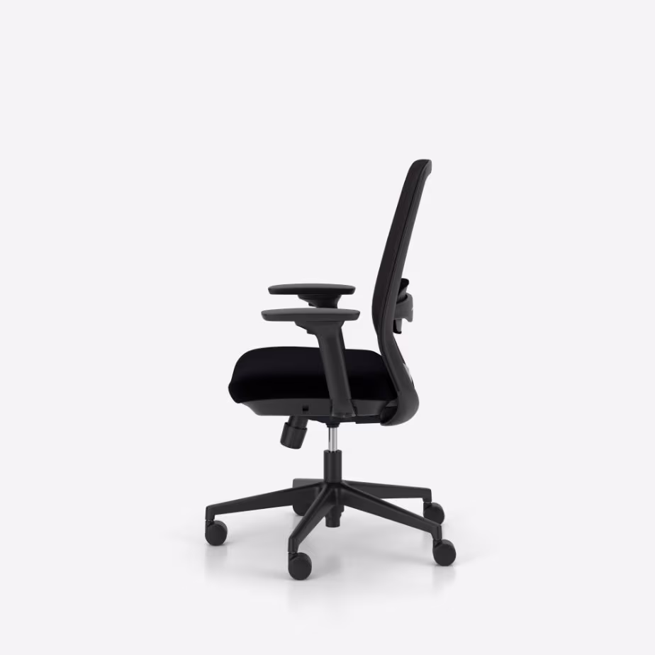 Chaise de bureau ergonomique Elovie Nowy Styl, assise noire (vue 4)