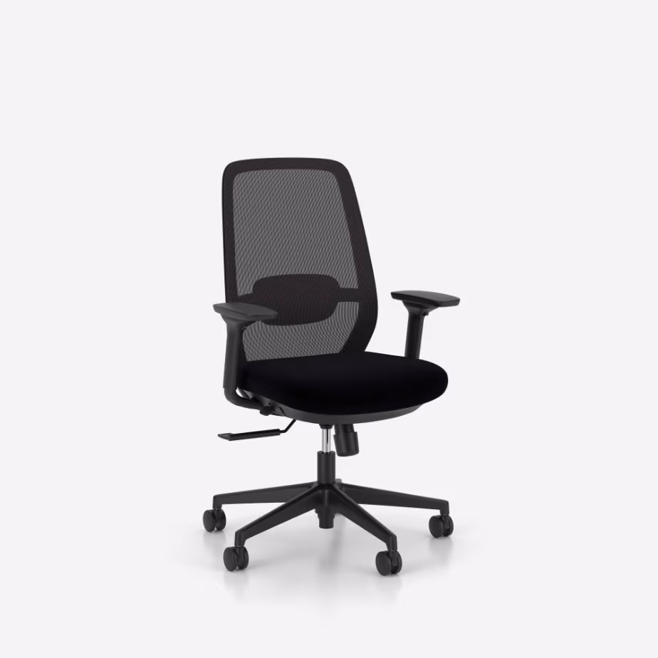 Chaise de bureau ergonomique Elovie Nowy Styl, assise noire (vue 5)