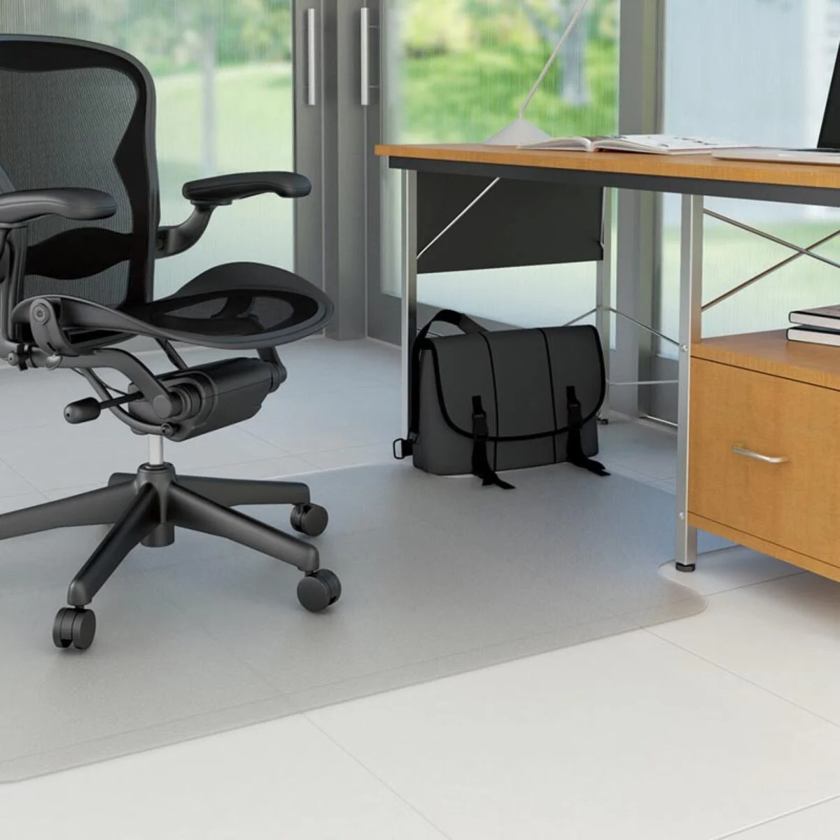 Tapis protège-sol pour sols durs, 90 x 120 cm, Q-CONNECT